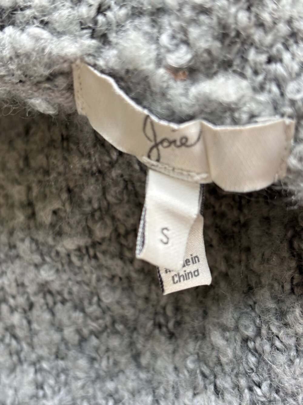Joie "Handwyn" Grey Boucle Hooded Open-Front Cardigan — Size S Like New - Picture 4 of 5